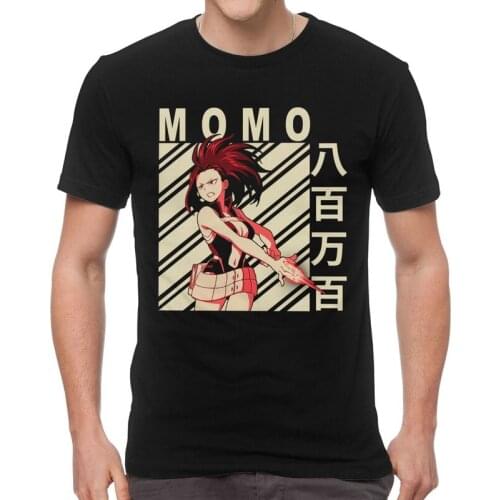 My Hero Academia Momo Yaoyorozu Tshirt Men Graphic Tees Top Cotton T Shirts Short Sleeve Japan Anime Manga T-shirt Gift Clothing