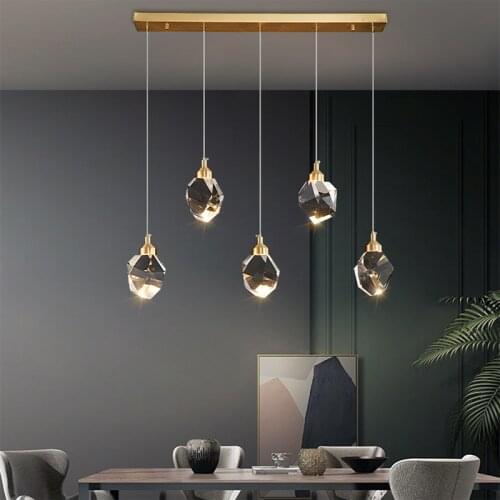 Crystal Led Pendant Lights Nordic Design Decorative Led Ceiling Lamps Living Room Indoor Hanging Lighting Bedroom Chandelier