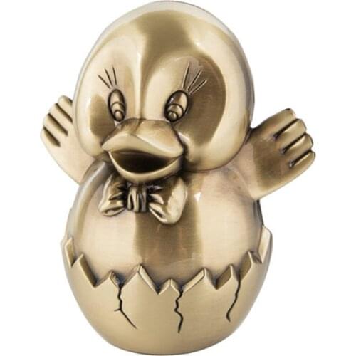 Metal Piggy Bank Creative Metal Crafts Cute Shell Chicken Piggy Bank High-End Children Birthday Money Banks