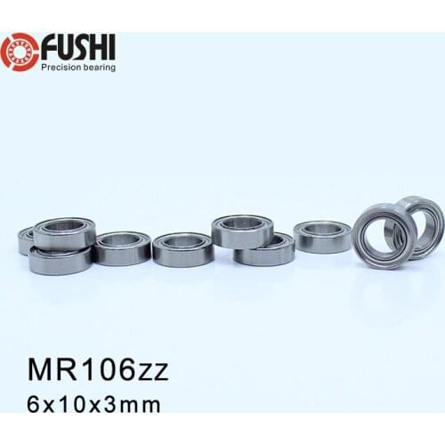 MR106ZZ ABEC-1 (100PCS) 6X10X3mm Miniature Ball Bearings MR106ZZ