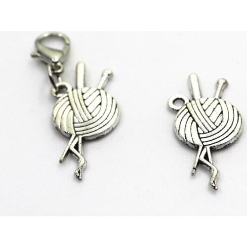 New 10pcs knitting Needle Dangle Charms Lobster Clasp charms Hanging Charm DIY Jewelry Accessories Bracelet Necklace Charm