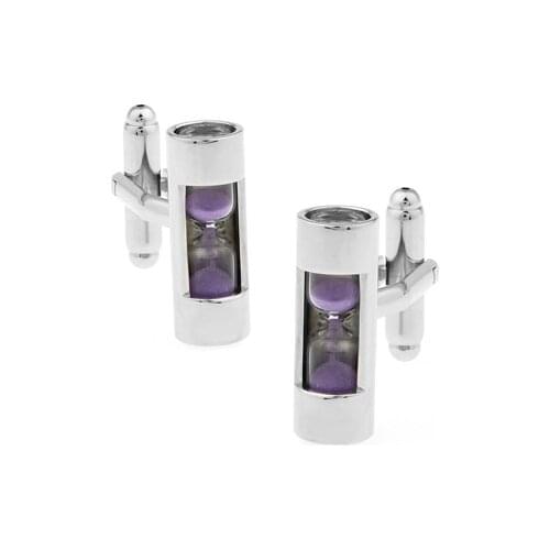 New Arrival High Quality Men Shirt Designer Cuff links Retail Copper Material Purple Hourglass Design CuffLinks Free Shipping