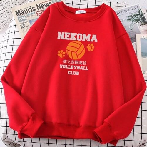 New Nekoma Volleyball Club Haikyuu Printing Thick Fashion Streetwearmens Hoodies Warm Casual MenS Hoody Oversized Fleece Hooded