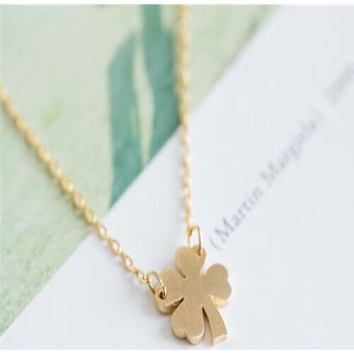 Hot Sale Four Leaf Clover necklace shamrock necklace lucky charm necklace For Lucky Girls