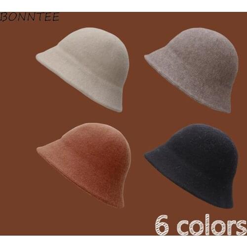 Bucket Hats Women Solid Fashion Leisure Hip-hop Outdoor Female Caps Korean Version Minimalist All-match Autumn Harajuku Headwear