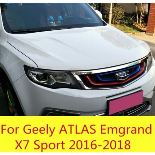 Front car mark Decorative strip intermediate net Decorative bright strip Exterior For Geely ATLAS Emgrand X7 Sport 2016-2018