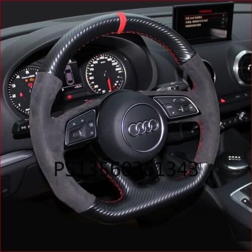 Suitable for Audi A3 A4l A5 A6l A8 Q2lQ3 Q5 Q7 leather hand-sewn steering wheel cover DIY grip cover