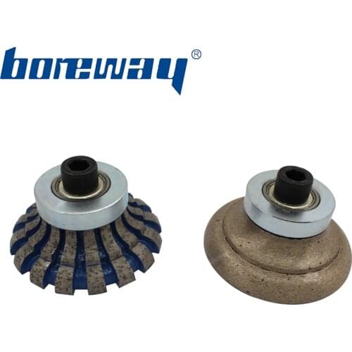 Boreway Supply A Lot (2 PCS) of Router Bit O30*D80*M10 Profile For Edging Granite Marble Stone For Portable Profiling Machine