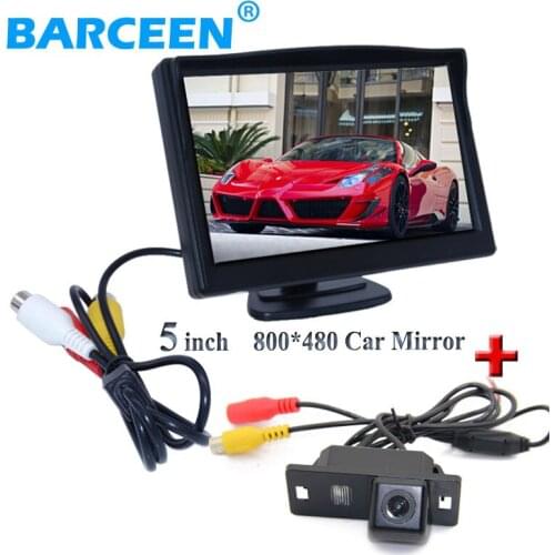 Wire car back up rearview camera 170 angle black plastic shell+5" car reversing monitor for Audi A4L 2013~2014 / TT/ A5/ A6/Q5
