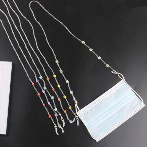 Flower Mask Strap Beaded Glasses Chains For Women Face Mask Lanyard Anti Slip Reading Eyeglass Sunglasses Strap Glasses Chain