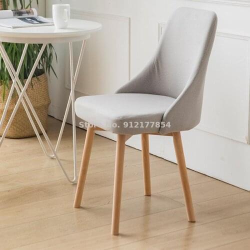 Modern minimalist lounge chair Nordic solid wood dining chair household makeup chair computer chair manicure chair ins back chai