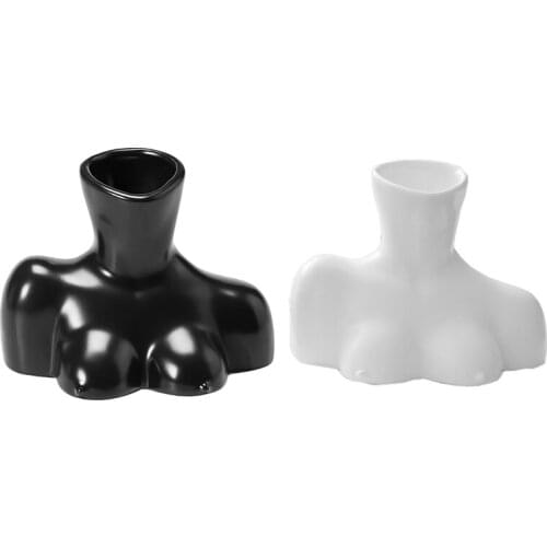 Half-Length Human Body Resin Vase Bust Sculpture Flower Pot Flower Arrangement Container Nude Female Vase Home Decor