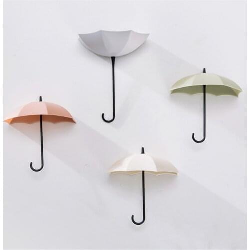 WSOMIGO 3pcs/set Nordic Style Umbrella Wall Mount Key Storage Wall Hook Hanger Organizer Kitchen Accessories De Cocina Gadgets-S