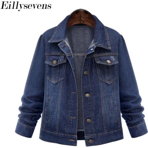 Womens Tunic Casual Denim Jacket For Women Lapel Long Sleeve Pocket Loose Jackets Female 2020 Autumn Fashion New Tide Clothing