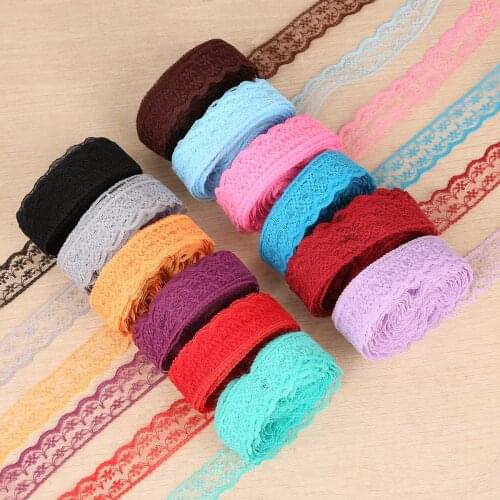 10Yards Lace Ribbon 2cm Width DIY Embroidered Trim For Sewing Wedding Dress Dccoration African Lace Fabric 22 Colors Aviliable