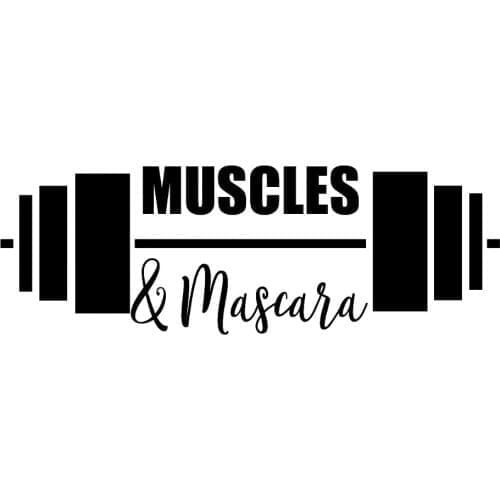 18X30cm Muscles&Mascara Vinyl Car Sticker Rearview Mirror Decal For Car Bumper Decals Removeable T085