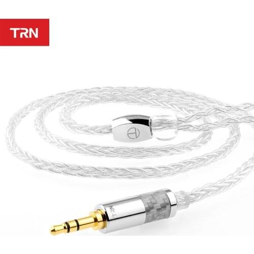 TRN T3 8 Core Pure Silver Cable 2.5/3.5MM With MMCX/2PIN Connector Type-C Upgraded Cable For TRN V90 V80 V10 BA5 ST1VX M10