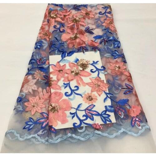 African Sequin Lace Fabric 2021 High Quality Lace French Nigerian Tulle Embroidered Lace Fabric, Suitable For Wedding XX38811