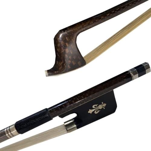 Free shipping High Quality 4/4 Size Diamond Carbon Fiber Viola Bow Ebony Frog Nickel Silver Durable Straight Strong