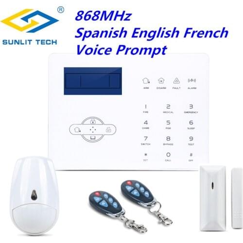Wireless GSM PSNT Home Burglar Security Alarm System Kit For 868MHz English Spanish French Immunity Detector PIR Motion Sensor