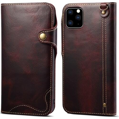 Genuine Leather Cover Flip Phone Bags Case For iPhone 6 6S 7 8 Plus X XR XS 11 12 Pro Max Mini 2020 New SE Wallet Magnetic Close