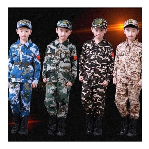 Military Uniform Costumes Childrens Teenager Boys Jackets Army Cosplay Camouflage Military Clothes for Kids Boys 100-180cm