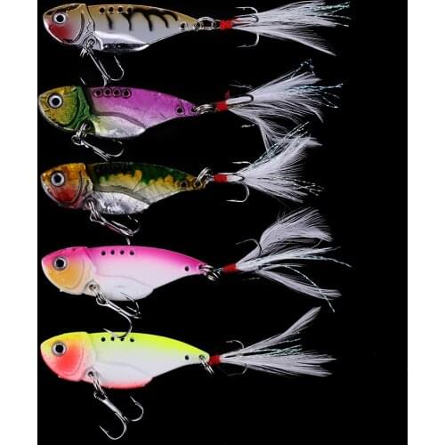 HENGJIA 5colors Vibration Metal VIB Fishing Lures 5.5CM 11G Colorful Fishing Tackle