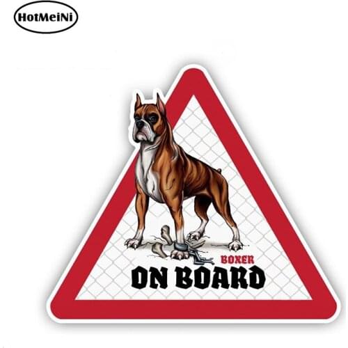 HotMeiNi 12cm x 10.5cm Boxer Car Stickers Dog on board Decals Pet Dog Decal Dog Warning Sign Funny Stickers