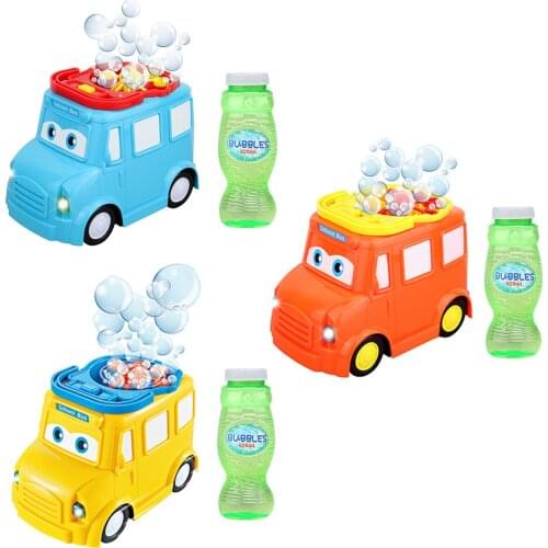 Toy Bus Blowing Bubbles Childrens Electric Bubble Machine Car Automatic Bubble Gun Bubble Water Kid Toy