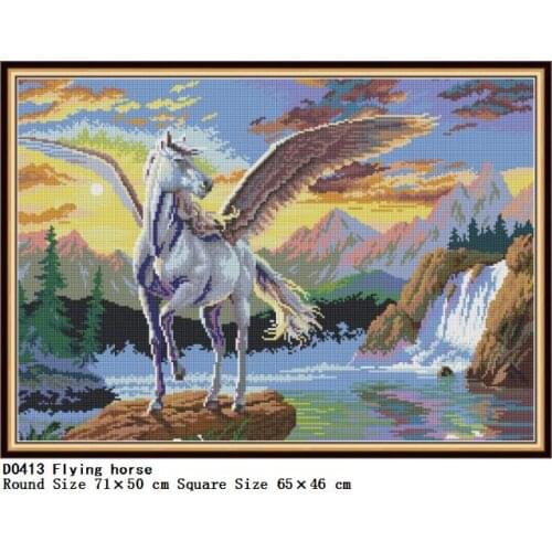 Flying Horse 5D DIY Diamond Full Drilling Round and Square Drill Painting Animal Embroidery Cross Stitch Home Decoration