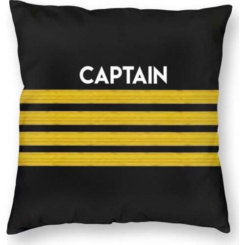 Captain Stripes Epaulettes Square Pillow Cover Home Decorative Aviation Airplane Pilot Cushion Cover Throw Pillow for Car