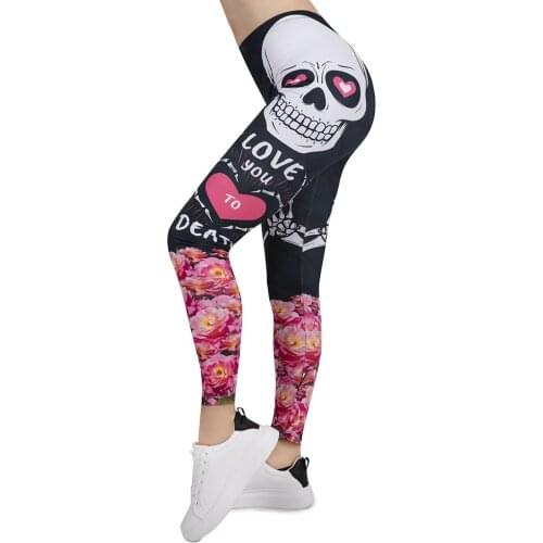 Women Legging LOVE YOU TO DEATH Printing Leggins Slim High Elasticity Legins Popular Fitness Leggings Female Pants