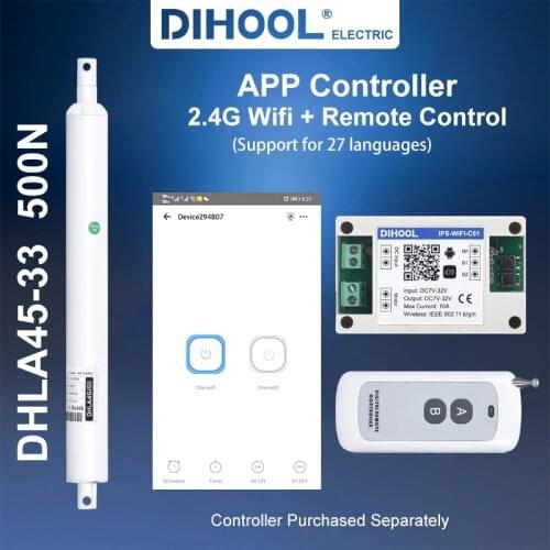 Linear actuators for lift up table low noise with remote control electric linear actuator DC24V/12V 600mm stroke 500n thrust