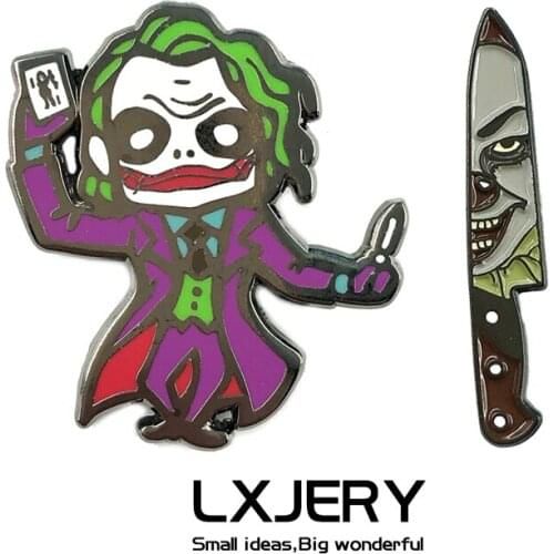 LXJERY Cartoon Joker Clown Enamel Pin Custom Funny Brooches Shirt Lapel Bag Cute Badge Cartoon Jewelry Gift for Friends
