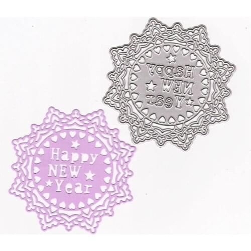 Metal Happy New Year paper die cutting dies for Scrapbooking/DIY Easter wedding Halloween Easter card