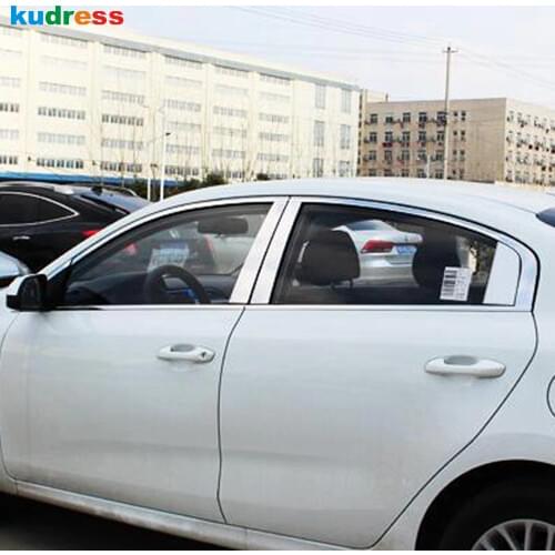 For Kia Rio 4 X-line 2018 2019 Sedan Stainless Steel Car Window Trim Garnish Molding Strip Hoods Sticker Styling Accessories