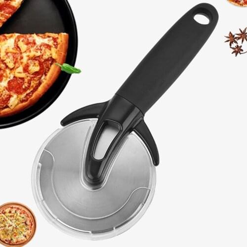 Stainless Steel Roller Pizza Cutter Wheel Large Wheel Pizza Cutting Slicer Baking Cutter Convenience Kitchen Gadget Wholesale