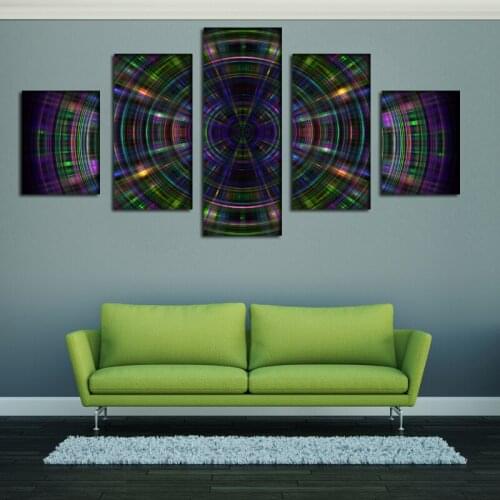 2016 New 3D view abstraction wall art of rotation lines circles colorful oil painting for bedroom free shipping