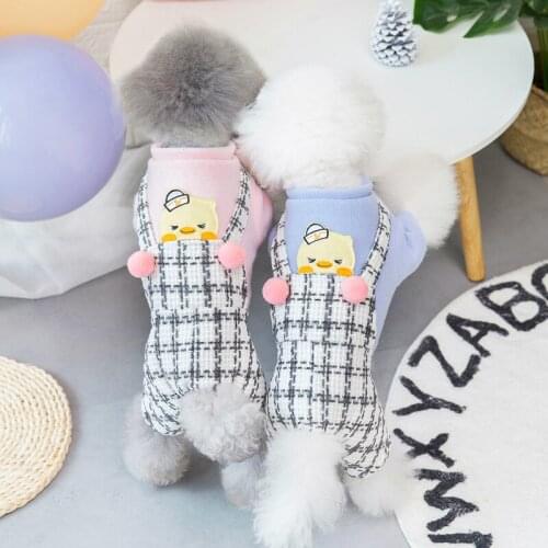 Dog Clothes Autumn and Winter Teddy Small Dog Pet Clothing Winter 21 Chick Strap Four-leg Cotton-padded Clothes Pet Clothes