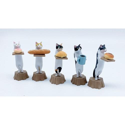 Pvc figure model toy cat waiter