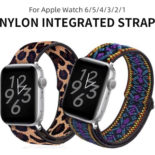 Solo Loop Nylon Strap For Apple Watch band 44mm 40mm 38mm 42mm Elastic Bracelet iWatch Series 6 SE 5 4 3 Wristband adjustable