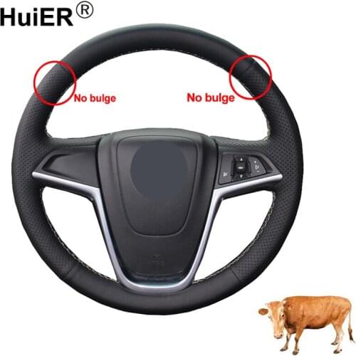 Hand Sew Car Steering Wheel Cover Cow Leather Wrap For Buick Excelle XT GT Encore Opel Mokka Braid on the Steering wheel Volant