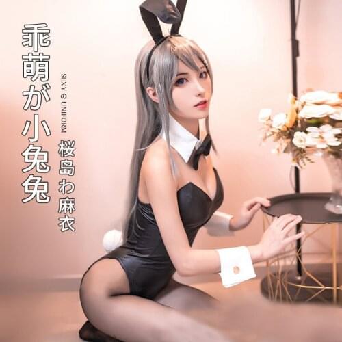 Sakurajima Mai Cosplay Costume for Girls Halloween Women Black Sexy Jumpsuit Rascal Does Not Dream of Bunny Girl Senpai Cosplay