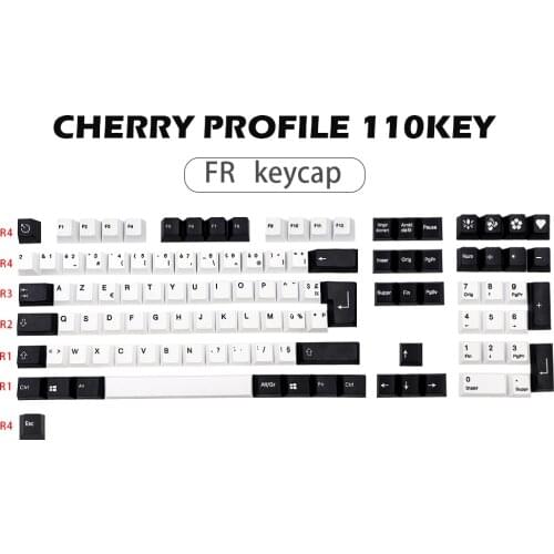 GMK-KEY Keycap FR ISO Layout PBT Keycaps For MX Switches Mechanical Gaming Keyboard Cherry Profile Dye Subb DE Key Cap