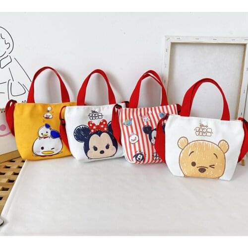 Disney mickey mouse canves shoulder messenger bag cartoon girl boy handbag