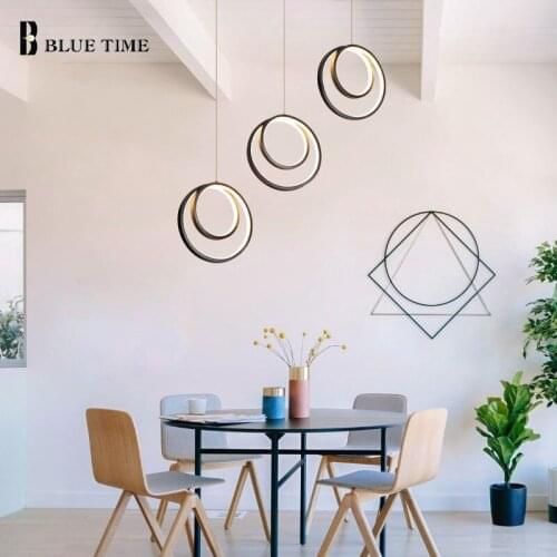 New Black Frame Led Pendant Light Modern Home Pendant Lamp For Dining Room Kitchen Chandelier Living Room Bedroom Hanging Lamp