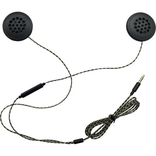 Inline Control Headset with Mic for Motorcycle Helmet Intercom Interphone Motorcycle Helmet Headset Speakers