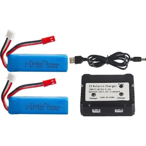 WLtoys A202 A212 A222 A232 A242 A252 4WD R/C Car spare parts 7.4V 500mAh 20C Lipo Battery 2s /USB charger 1pc 2pc 3pc