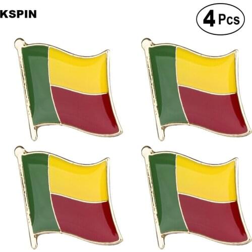 Benin Flag Pin Lapel Pin Badge Brooch Icons 4pcs