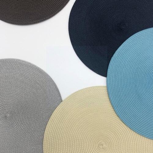 1Pc 38cm Nordic Woven Round Placemat Table Mat Pad Tableware Heat Bowls Cup Resistant Coaster Tool Mat Decor Home Kitchen C O1P9